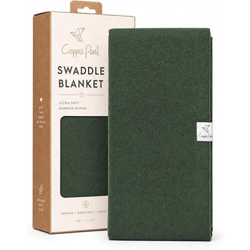Copper Pearl Swaddle Blankets for Newborns | Soft Stretchy Receiving Blankets for Boys and Girls | Large 46 x 46 Inch Baby Blankets | Lightweight and Breathable Swaddles | Alder