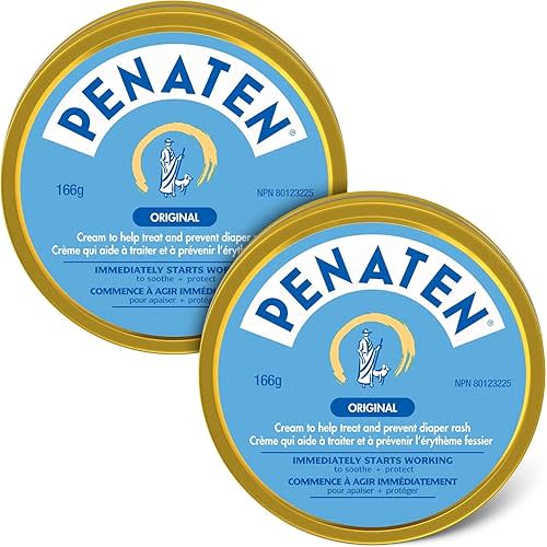 Penaten Original Medicated Diaper Rash Cream, Baby Diaper Rash Cream, Zinc Oxide, Pack of 2 x 166g