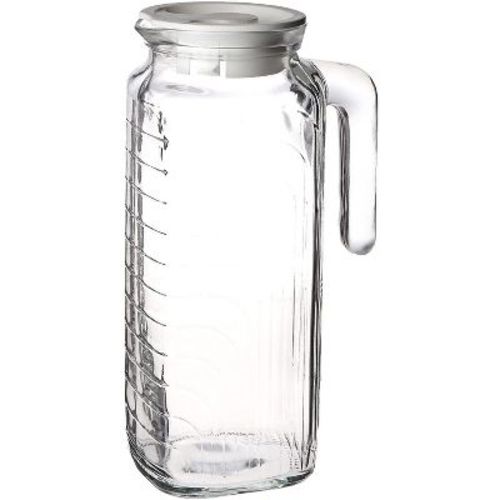 Bormioli Rocco Gelo Glass Jug/pitcher With Lid, 41-ounce, White Lid, , Beverage Server, White Lid