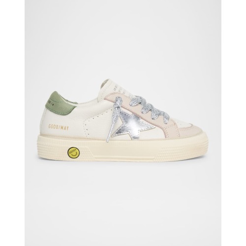 Girl's May Nappa Laminated Star Sneakers - (Size 8)