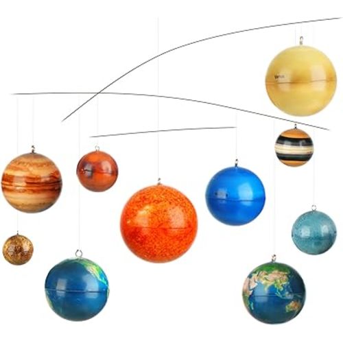 3D Solar System Mobile Hanging Planets Solar System Decor Educational Planets Model Large Space Nursery Decor for Boys Girl Space Themed Gift