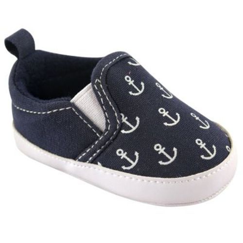 Luvable Friends Baby Boy Crib Shoes, Navy Anchor, 0-6 Months