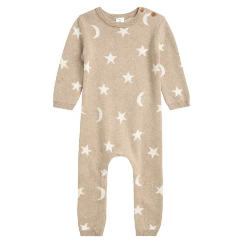 Jacquard Cotton Sweater Romper, Size 6M