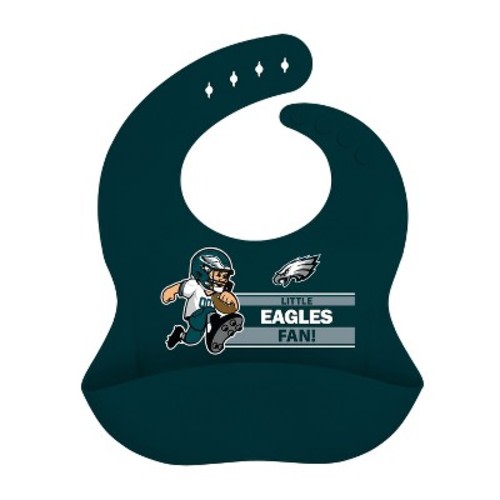 BabyFanatic Officially Licensed Unisex Silicone Baby Bib - NFL Philadelphia Eagles.