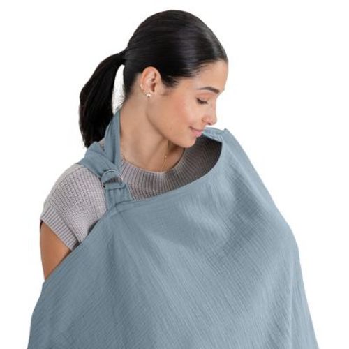 Muslin Nursing Cover For Baby Breastfeeding, Soft & Breathable Breastfeeding Cover For Mom By Comfy Cubs - Fern