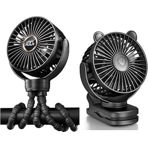 KIDEE Portable Fan, Hand Fan + Clip on Fan, 3 Speeds, USB Rechargeable, Long Use Time, Personal Fan Battery Operate for Outdoor Indoor Commute Office Travel