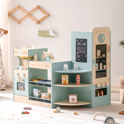 ROBUD Wooden Pretend Market Self-Checkout Station Playset, Preschool Kitchen Set, Coffee Maker & Reviews - Wayfair Canada