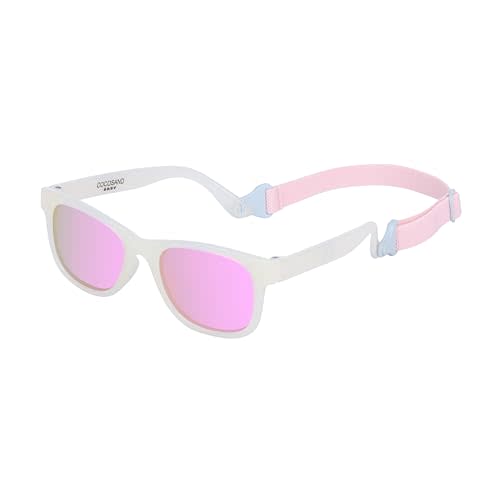 COCOSAND Flexible Baby Sunglasses with Strap Polarized UV Protection for Toddler Infant Newborn Boy Girl Age 0-24 Months