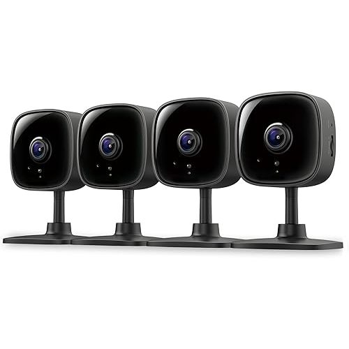 Tapo by TP-Link 1080P Indoor Security Camera for Baby Monitor, Pet Camera w/Motion Detection, 2-Way Audio, Night Vision, Cloud & SD Card Storage, Works w/Alexa & Google Home, Black, C101(4-Pack)