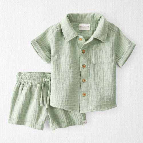 Moss Green Baby 2-Piece Organic Cotton Gauze Set | Carter’s Oshkosh Canada