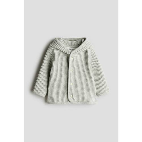 WAFFLED COTTON CARDIGAN