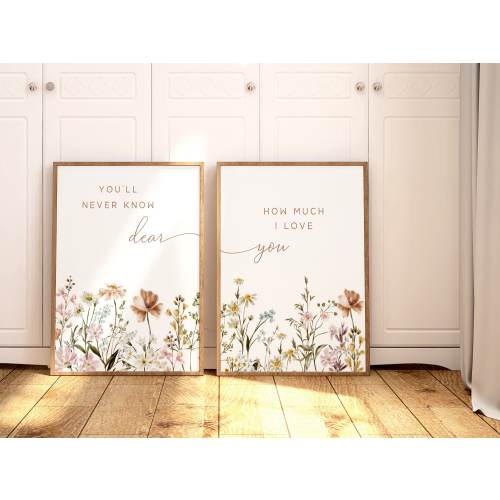 Boho Nursery Wall Art, Wildflower Nursery Decor, Botanical Print, Floral Nursery Art, Girl Nursery Decor, Baby Shower Gift UNFRAMED