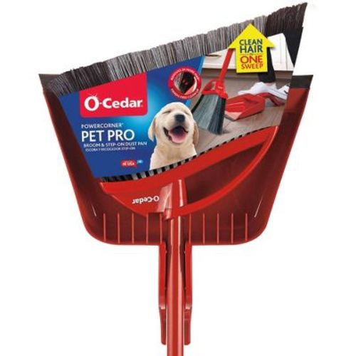 O-Cedar PowerCorner Pet Pro Broom with Step-On Dustpan