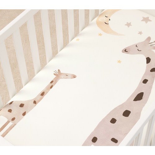 Goldie Giraffe Picture-Perfect Organic Crib Fitted Sheet