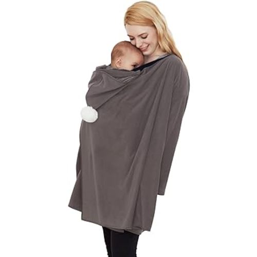 Konny Baby Carrier Winter Cover, Maternity Baby Carrier Hoodie, Women's Fleece Jacket, Maternity Coat, Nursing Hoodie(Charcoal, One Size)