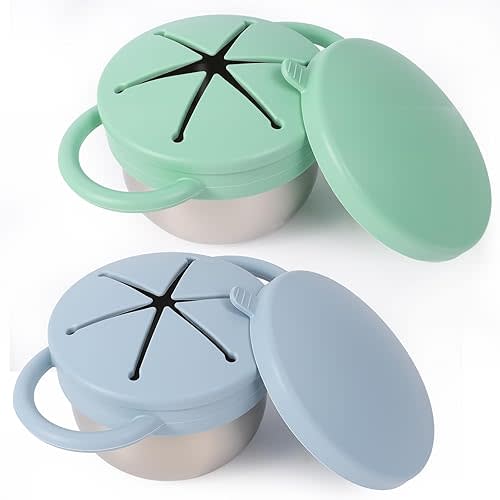 2 Pack Stainless Steel Spill Proof Snack Cup