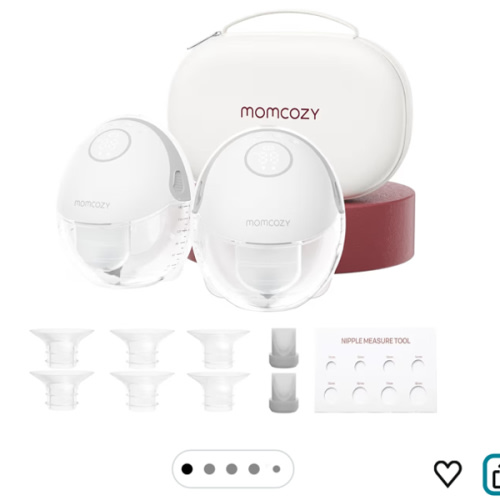 Momcozy Breast Pump Hands Free Mobile Style | M6, Wearable Breastfeeding Pump Ideal Rhythm for More Milk, DoubleFit Flange More Fit & Discreet with 3 Modes & 9 Levels, 24mm (Gray, 2 Count)