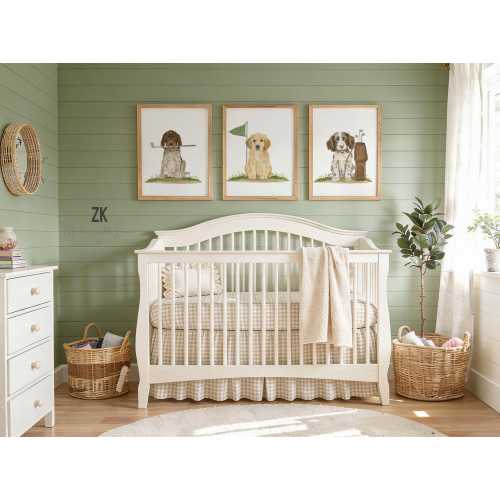 Golf Puppy Nursery Decor, Sports Dog Boy Room Prints