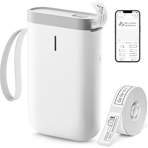 NIIMBOT Label Maker Machine D11 Label Printer Tape Included Portable Wireless Connection Multiple Templates Available for Phone Easy to Use Office Home Organization USB Rechargeable