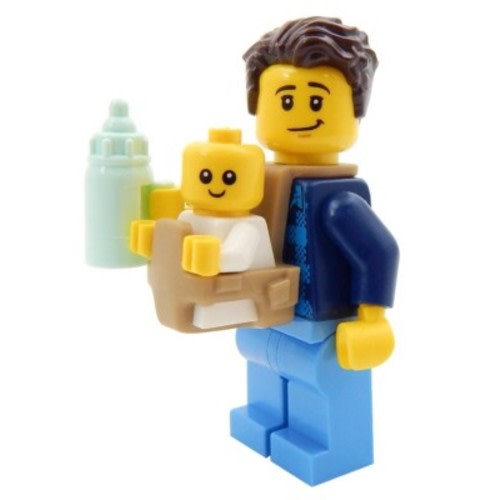 NEW LEGO DAD with Baby in Carrier MINIFIG LOT minifigure city town father figure