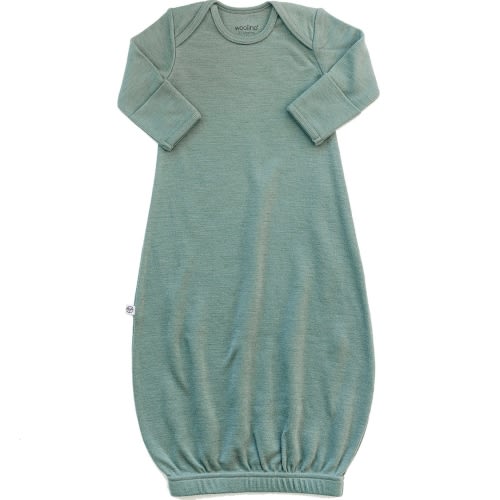 Merino Wool Baby Gown – Sage, Size 0-6M