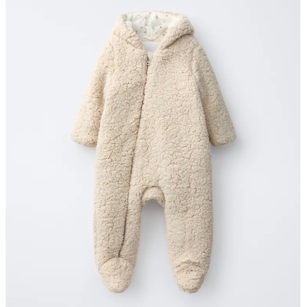 SHERPA HOODIE JUMPSUIT - Light beige | ZARA United States