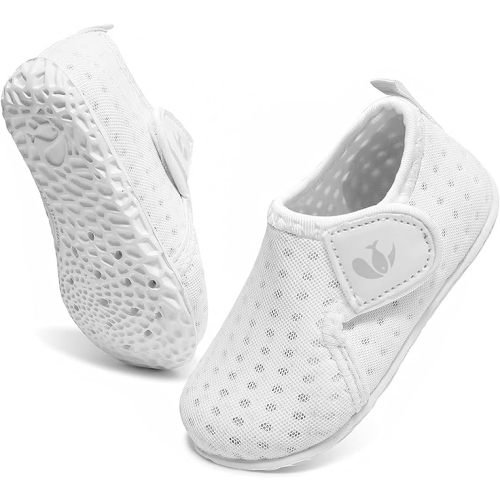 JOINFREE Baby Toddler Water Shoes Boys Girls Sandals Barefoot Kids Breathable Sneakers Shoes for Walking Running - 0-6 Months Infant - Bare White