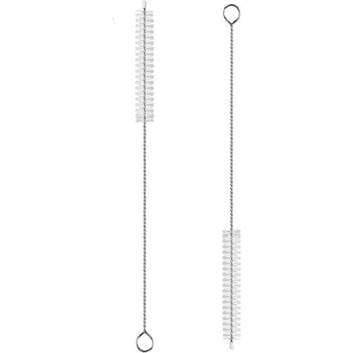 2 Pack Straw Cleaner Brush, Reusable Metal Handles Straw Cleaner Brush Extra Long for Stanley Mug 40, 30, 20 oz, 10mm Wide Straw Cleaner Brush for Sippy Cup, Water Bottle and Tubes (Clear+Clear)