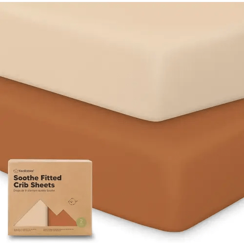 KeaBabies 2-Pack Organic Crib Sheets for Boys, Girls - 52x28 Fitted Crib Mattress Sheet Neutral, Breathable Jersey Cotton Cover for Baby Bed, Toddler Mattress, Soft & Cute Prints (Rust)