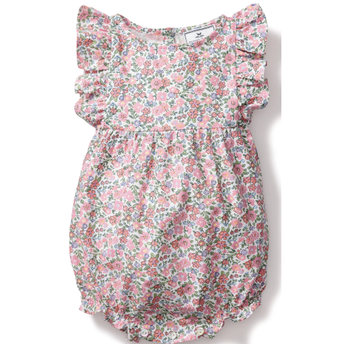 Baby's Twill Ruffled Romper in Fleurs de Rose