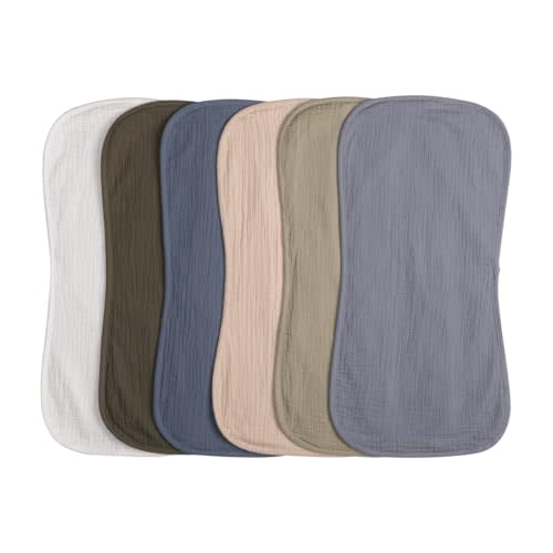 COOROBIN Muslin Burp Cloths 20" x 10",100% Cotton Pack of 6r, Extra Soft and Absorbent,Suitable for both boys and girls