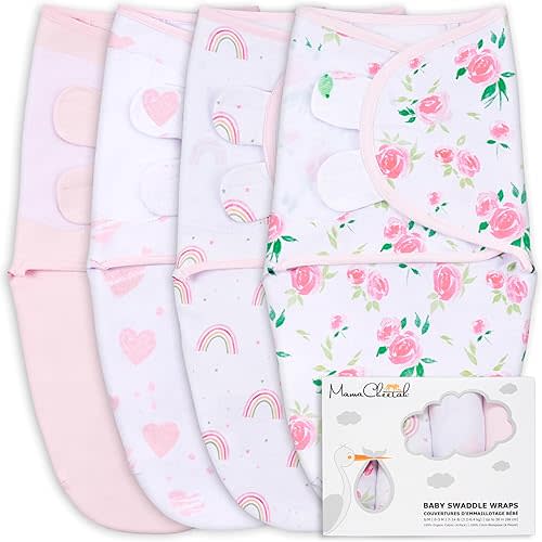 Mama Cheetah Baby Swaddle Sack, Organic Swaddle Blanket, Newborn Swaddle Sleep Sacks, Adjustable Infant Swaddle Wrap, Easy Swaddles for Boy Girl 0-3 Month