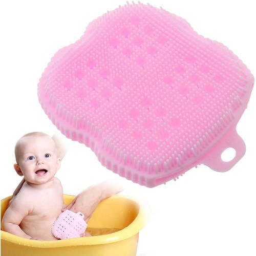 InfantCo Anti-Bacterial FDA-Approved Ultra Soft Baby Bath Silicone Scrubber Sponge, Foam Rub Microwave or Boil Water Sterilizing
