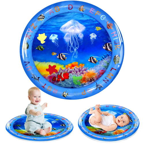 BUSATIA Inflatable Tummy Time Mat, Premium Water mat Infants and Toddlers is The Perfect Fun time Play Activity Center Your Baby's Stimulation Growth, baby play mat