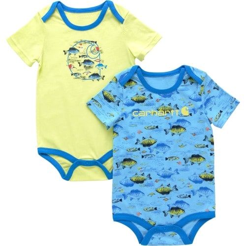 Boys' 2-Piece Short Sleeve Fishing Bodysuit Set (Infant)