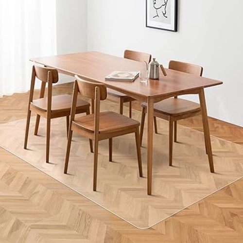 Floor Mats for Home, 6'×9' Clear Area Rug for Dining Room, Durable Non-Slip Hard Floor Rolling Chair Protector, PVC Waterproof Mat for Kitchen, Bedroom, Pet Litter Mat