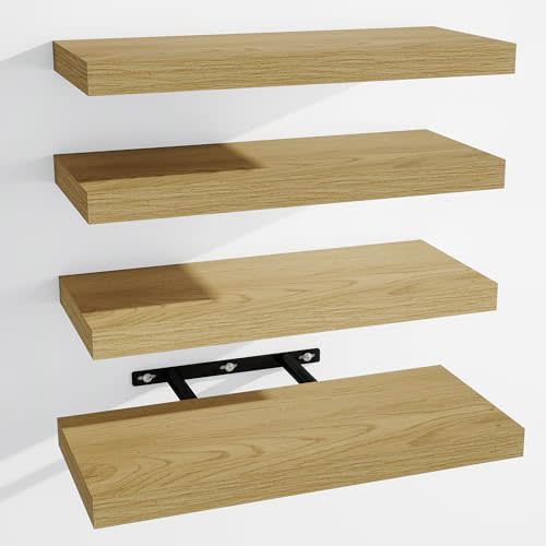 4 Wood Floating Shelves for Wall