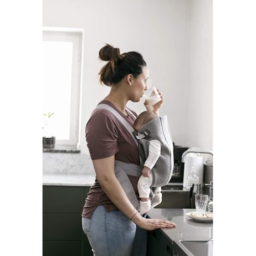 BabyBjörn Baby Carrier Mini, 3D Jersey, Light Gray