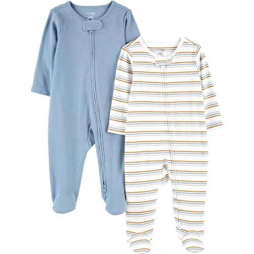 Simple Joys by Carter's Unisex Baby 2-Pack 2-Way Zip Textured Sleep and Play