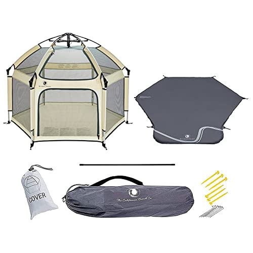 POP 'N GO Premium Outdoor Baby Playpen with Self-Inflating Playmat (Warm Ivory)