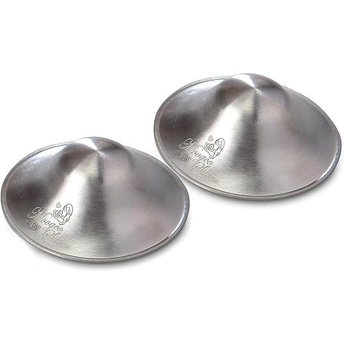 The Original Silver Nursing Cups - 999k Silver Cups - Nipple Shields for Nursing Newborn - Newborn Essentials Must Haves - Nipple Covers Breastfeeding - 999 Silver