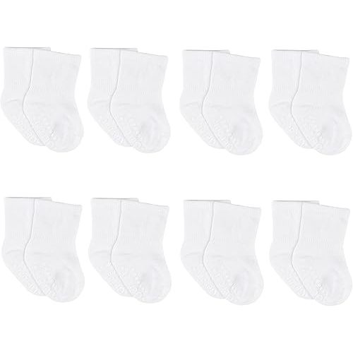 Gerber Baby 8-Pack Wiggle-Proof Jersey Crew Socks