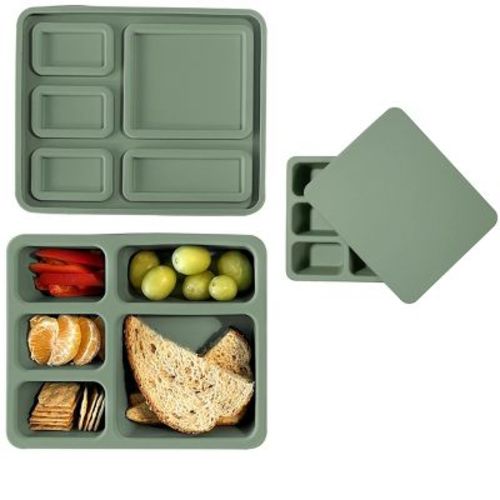 Austin Baby Co Leak-proof Silicone Bento Box - Solid Sage Green