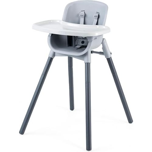 Chicco Zest 4-in-1 Folding High Chair and Youth Stool, Multi-Use Easy Clean | Seasalt/Grey