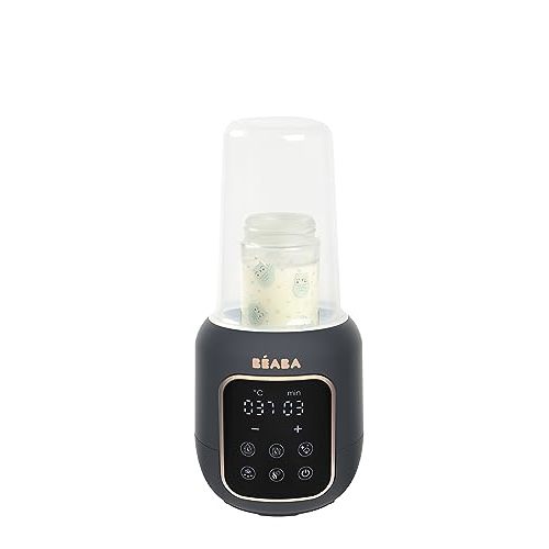 BEABA 5-in-1 Multi Milk Baby Bottle Warmer and Baby Food Warmer, Breastmilk Milk Warmer for Baby, Digital Design, Midnight