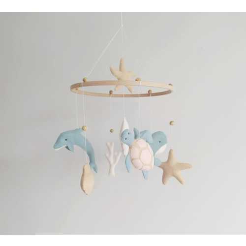 Whale Baby Mobile -Baby Mobile - Nautical Mobile- Nursery mobile- Sea ocean Mobile - Crib Mobile - Baby Shower Gift