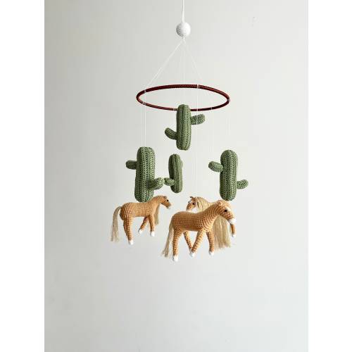 Handmade horses baby mobile
