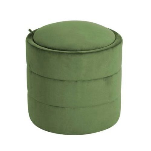 Storage Round Ottoman Blush Velvet - Homepop