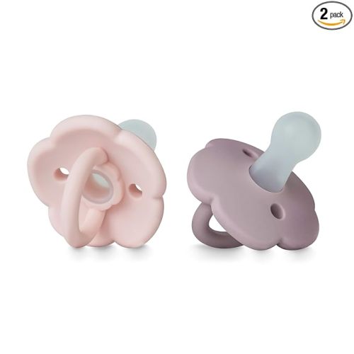 Moonkie Pacifiers Set of 2 | One-Piece Design Baby Pacifier with Large Air Holes | BPA-Free Silicone | Safe for Babies 0-6 Months