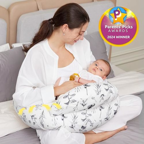 Momcozy Nursing Pillow for Breastfeeding, Original Plus Size Breastfeeding Pillows for Mom and Baby, with Removable Cotton Cover and Adjustable Waist Strap